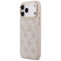 Guess 4G PU Classic Logo Magnētiskais viedtālruņa apvalks iPhone 17 Pro Max - rozā