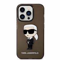 Karl Lagerfeld KLHCP14LHNIKTCK iPhone 14 Pro 6.1" melns/melns cietais apvalks Ikonik Karl Lagerfeld
