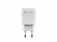 NATEC RIBERA GAN CHARGER 1X USB-A + 1X USB-C 30W balts