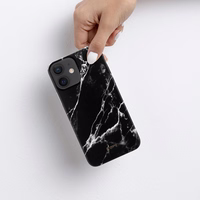 Crong Marble maciņš - iPhone 12 Mini maciņš (melns)