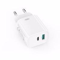 XO wall lādētājs CE29 PD 20W 1x USB-C 1x USB balts