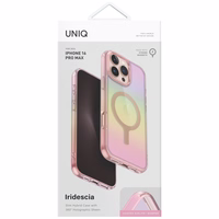 Uniq Iridescia Magclick uzlādes apvalks iPhone 16 Pro Max – rozā