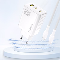 Dudao A29 65W GaN sienas lādētājs 2 x USB-C + 1 x USB-A - balts