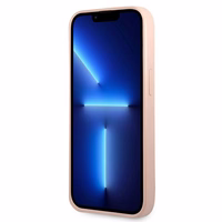 Guess GUHCP13SPSATLP iPhone 13 mini 5.4" rozā cietais viedtālruņa apvalks Saffiano Triangle Logo