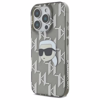 Karl Lagerfeld IML Karl galvas elektroplēts iPhone 16 Pro apvalks - melns