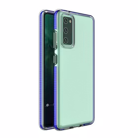 Viedtālruņa apvalks Spring Case – skaidrs TPU gel apvalks ar krāsainu rāmi, paredzēts Samsung Galaxy A72 4G – tumši zils apvalks