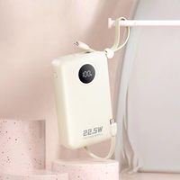 Dudao K14+ Powerbank 20000mAh 22.5W USB-C / USB-A / Built-in Lightning and USB-C Cables - balts