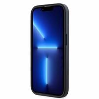 Karl Lagerfeld Diagonal Quilted Script viedtālruņa apvalks iPhone 13 Pro Max - melns