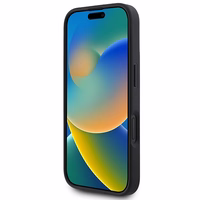 DKNY Vienkāršs sudraba logotips magnētiskais iPhone 16 viedtālruņa apvalks - melns