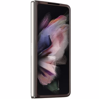 Guess ādas 4G trīsstūra Strass viedtālruņa apvalks Samsung Galaxy Z Fold 5 - brūns