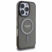 Guess IML Glitter Circle Magnētiskais apvalks iPhone 16 Pro Max - melns