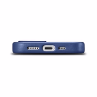 iCarer ādas apvalks iPhone 14 apvalks no dabīgās ādas zils (WMI14220705-BU) (MagSafe saderīgs)