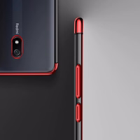 Xiaomi Redmi 8A - caurspīdīgs zils Gel TPU apvalks ar elektroapkalējuma rāmi