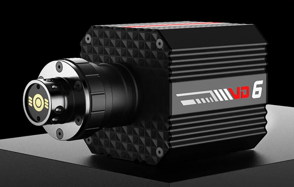 VD6 stūres bāze uz melna fona.