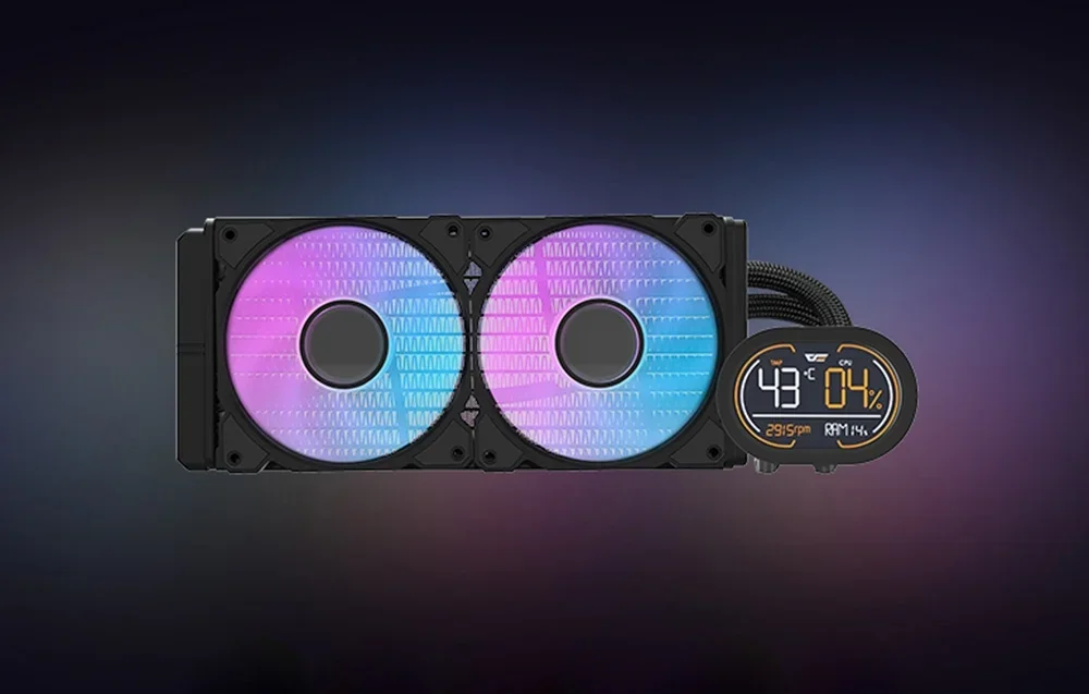 Ūdens dzesētājs ar apgaismojumu tumšā fonā