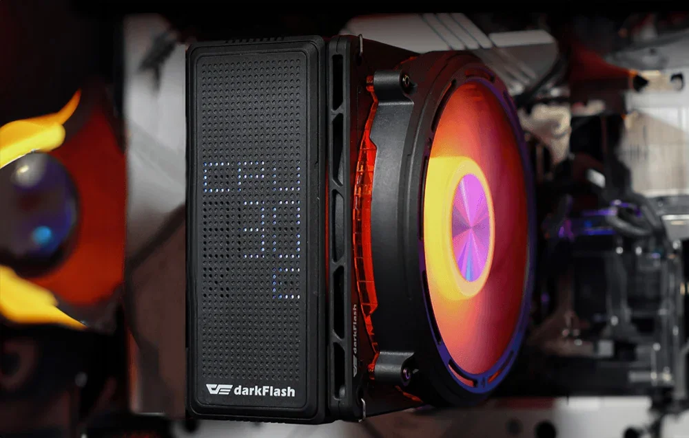 Darkflash aktīvais dzesētājs ar apgaismojumu datora korpusā