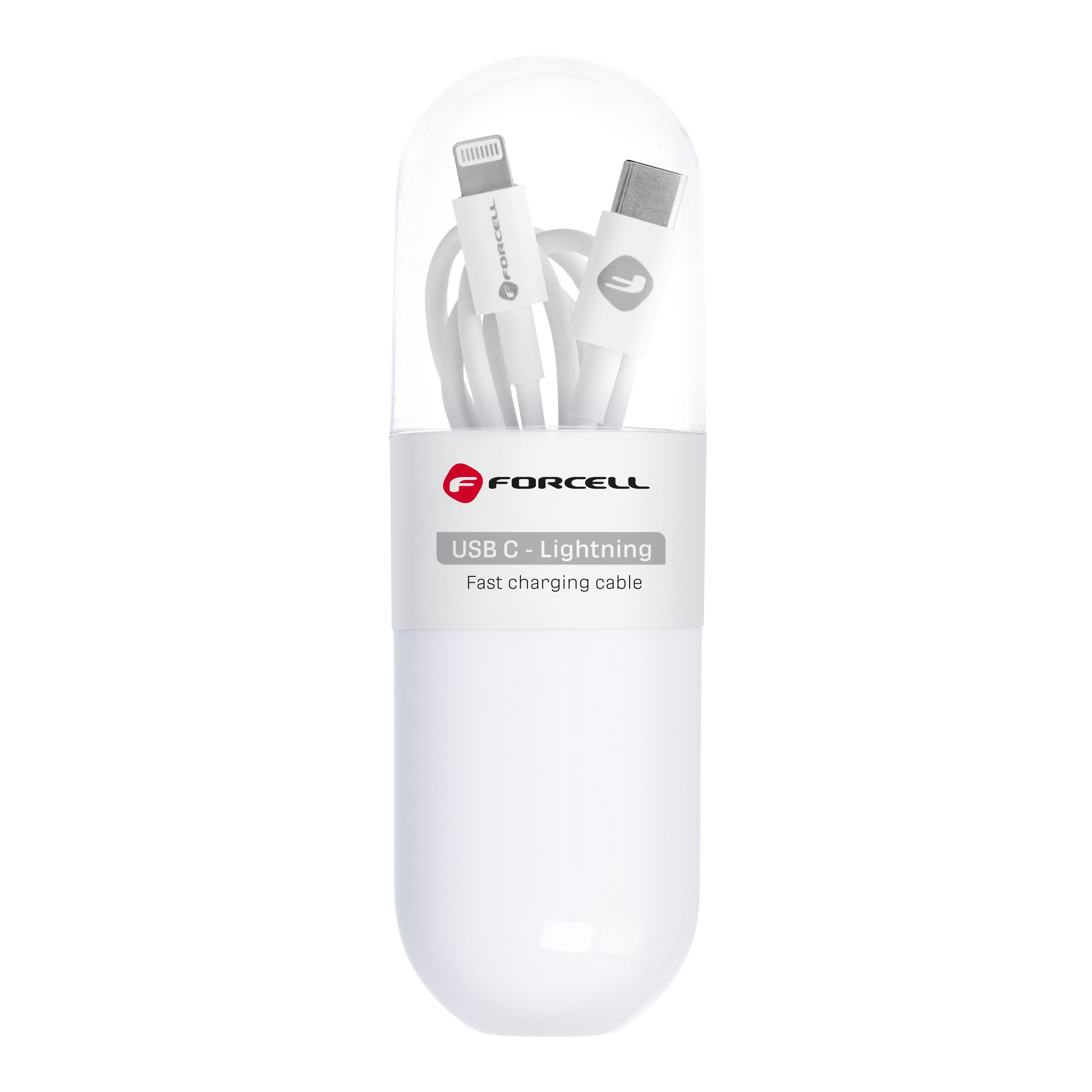 FORCELL C291 kabelis C tipa uz Lighninng PD 27W TUBE 1 m balts