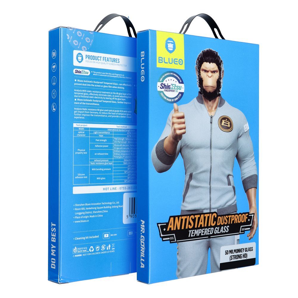 5D Mr. Monkey stikls - Samsung Galaxy S24 melns (Strong Lite)