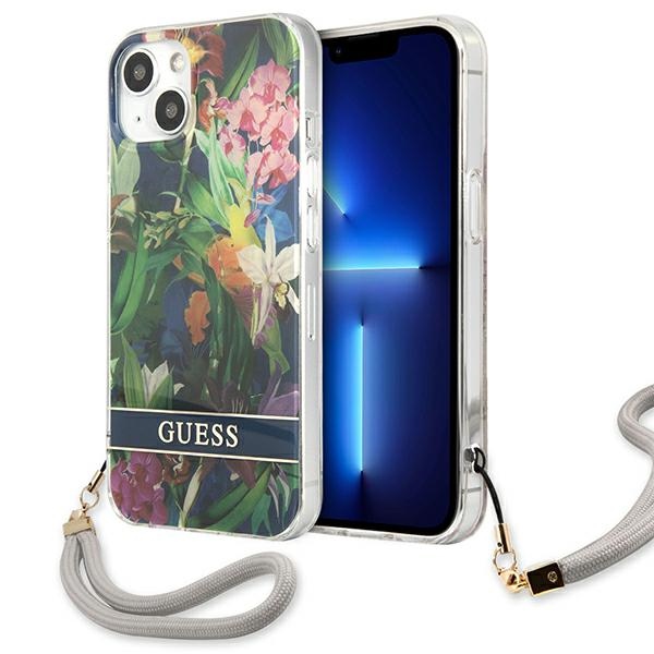 Guess GUHCP13SHFLSB iPhone 13 mini 5.4" zils/zils cietais apvalks Ziedu Siksniņa