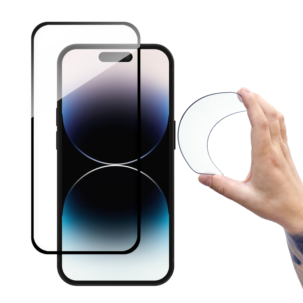 Wozinsky pilna pārklājuma Flexi Nano Glass rūdītais stikls iPhone 14 Pro elastīgs ar melnu rāmi