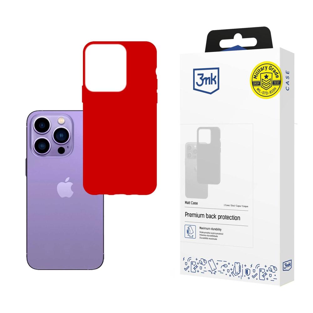 Viedtālruņa apvalks iPhone 14 Pro Max sērijas 3mk Matt Case - sarkans