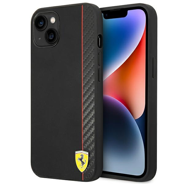 Viedtālruņa apvalks Ferrari FEHCP14MAXBK iPhone 14 Plus 6.7 melns ogļu šķiedras apvalks