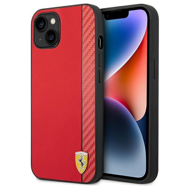 Viedtālruņa apvalks Ferrari FEHCP14MAXRE iPhone 14 Plus 6.7 sarkans ogļu šķiedras apvalks