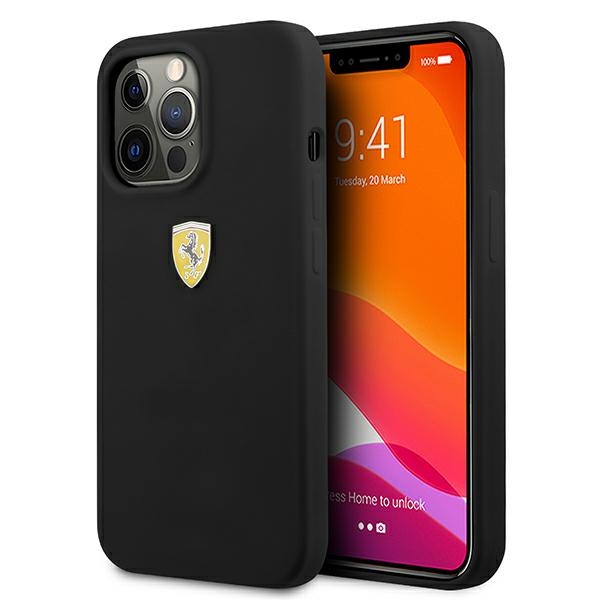 Ferrari FESSIHCP13XBK iPhone 13 Pro Max 6.7" melns/melns cietais viedtālruņa apvalks silikona
