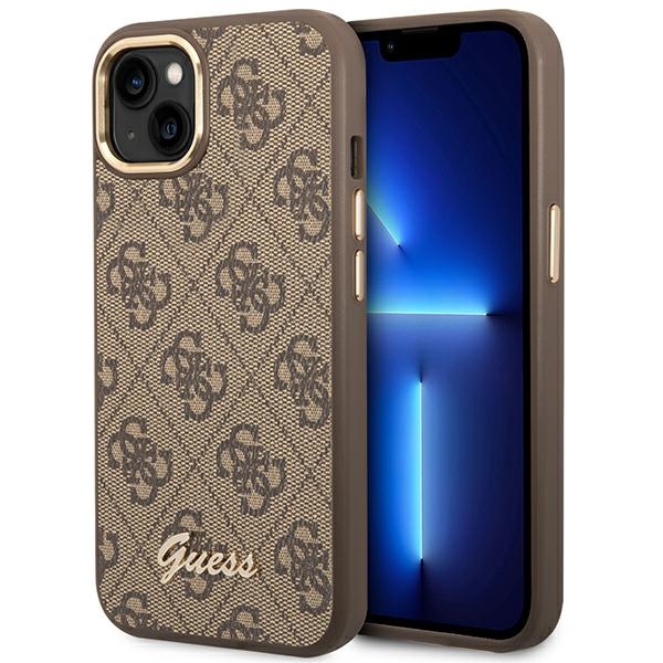 Guess GUHCP14MHG4SHW iPhone 14 Plus 6.7 "brūns/brūns cietais apvalks 4G Vintage Gold Logo