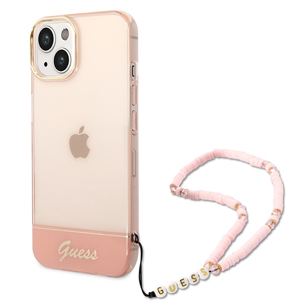 Guess GUHCP14MHGCOHP iPhone 14 Plus 6.7 "rozā/rozā cietais apvalks Translucent Pearl Strap