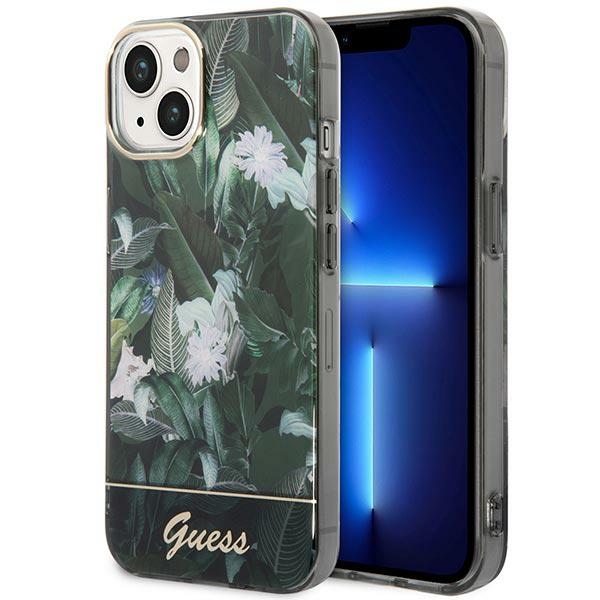 Guess GUHCP14MHGJGHA iPhone 14 Plus 6.7 "zaļš/zaļš cietais apvalks Jungle Collection