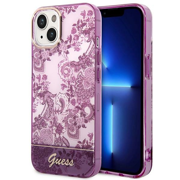 Guess GUHCP14MHGPLHF iPhone 14 Plus 6.7 "fuksija/fuksija cietais apvalks Porcelain Collection
