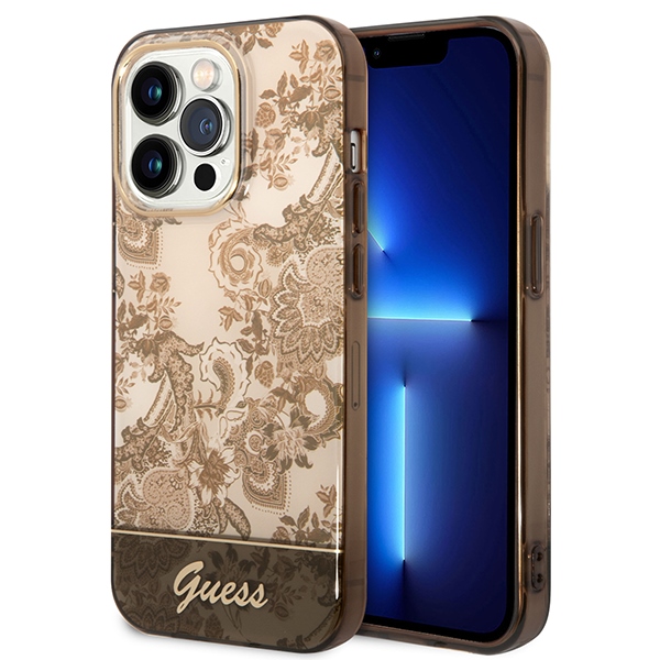 Guess GUHCP14XHGPLHC iPhone 14 Pro Max 6.7" okera cietais apvalks Porcelain Collection