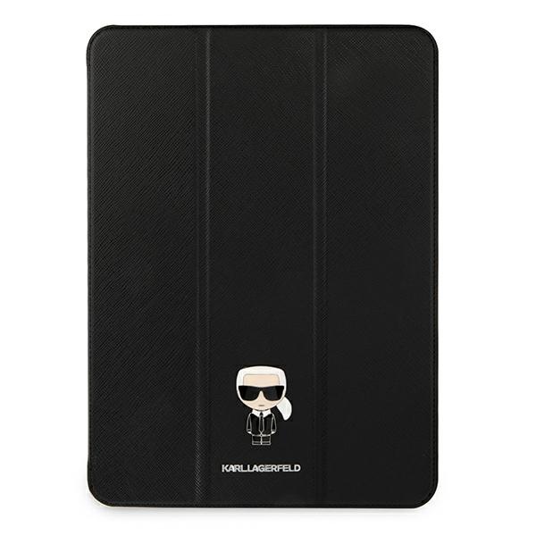Karl Lagerfeld Saffiano Ikonic Karl apvalks iPad 12.9" Pro 2021 - Melns