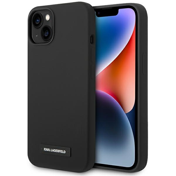 Karl Lagerfeld KLHMP14MSLMP1K iPhone 14 Plus 6.7 "cietais apvalks melns / melns Silikona Plāksnīte Magsafe