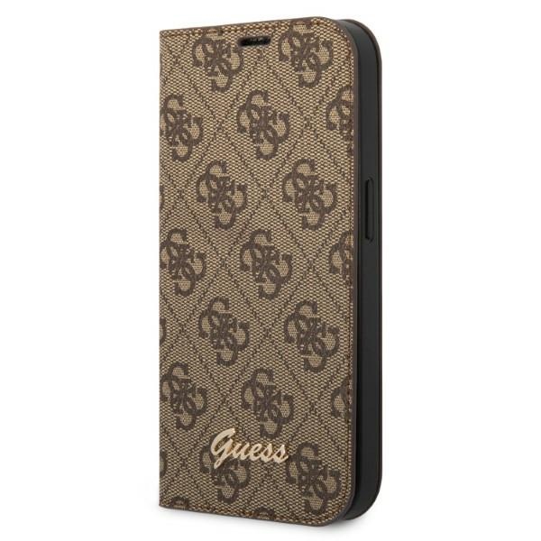 Guess GUBKP14XHG4SHW iPhone 14 Pro Max 6.7 "brūna / brūna grāmata 4G Vintage Gold Logo
