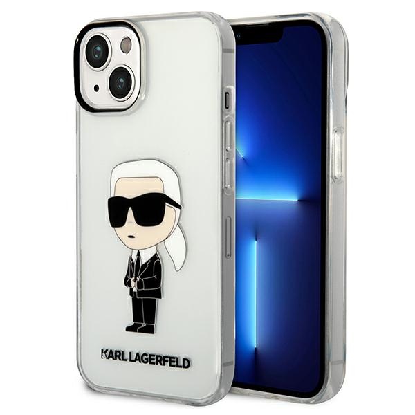 Karl Lagerfeld Ikonik Karl viedtālruņa apvalks iPhone 14 Plus - caurspīdīgs