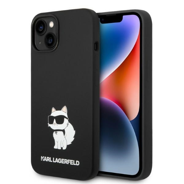 Karl Lagerfeld silikona Choupette viedtālruņa apvalks iPhone 14 Plus - melns