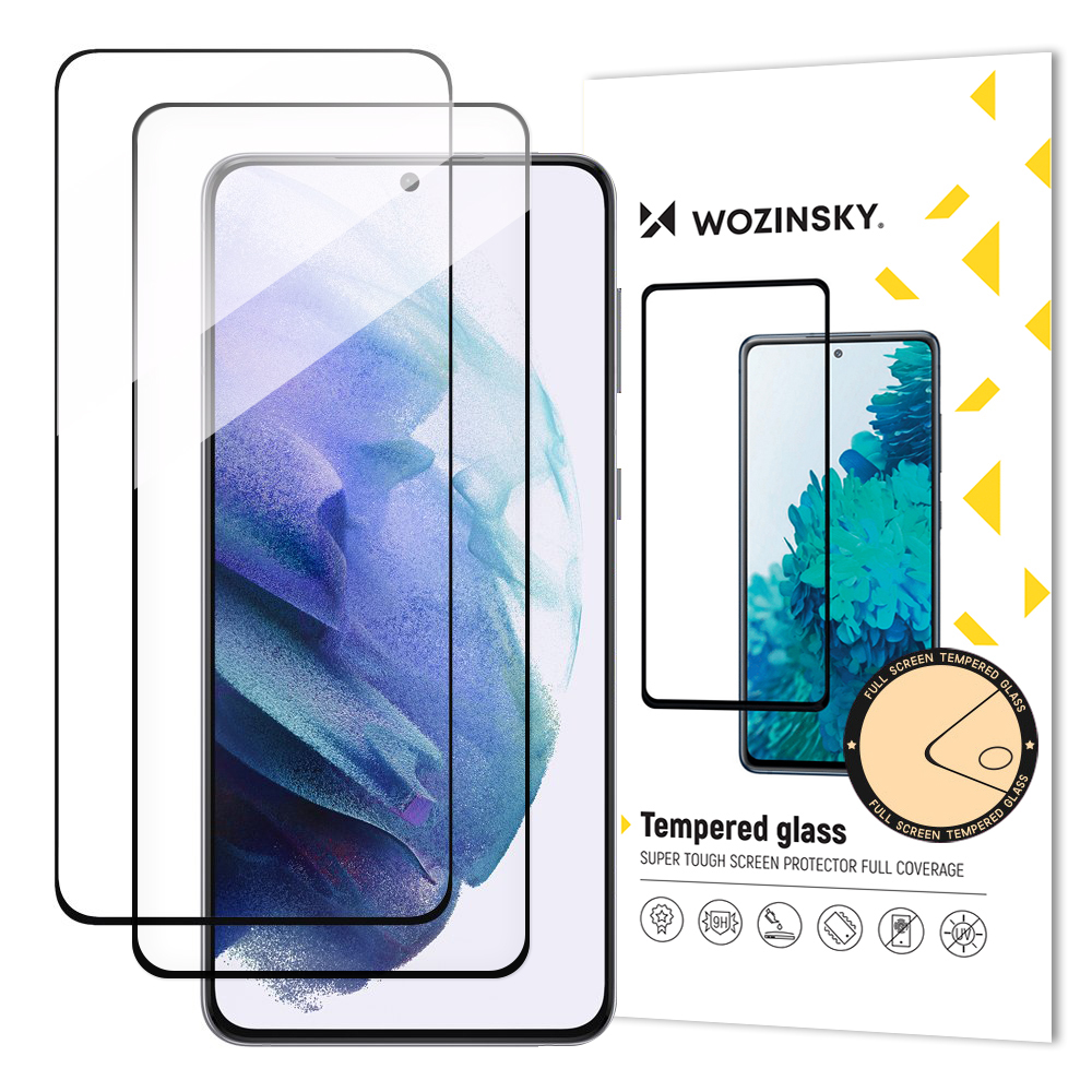 Wozinsky 2x pilnās līmes rūdītais stikls Samsung Galaxy S23+ 9H pilnekrāna rūdītais stikls ar melnu rāmi