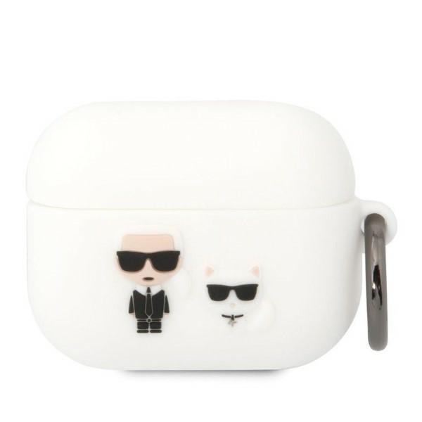 Karl Lagerfeld KLACAPSILKCW AirPods Pro apvalks balts/balts Silikona Karl & Choupette
