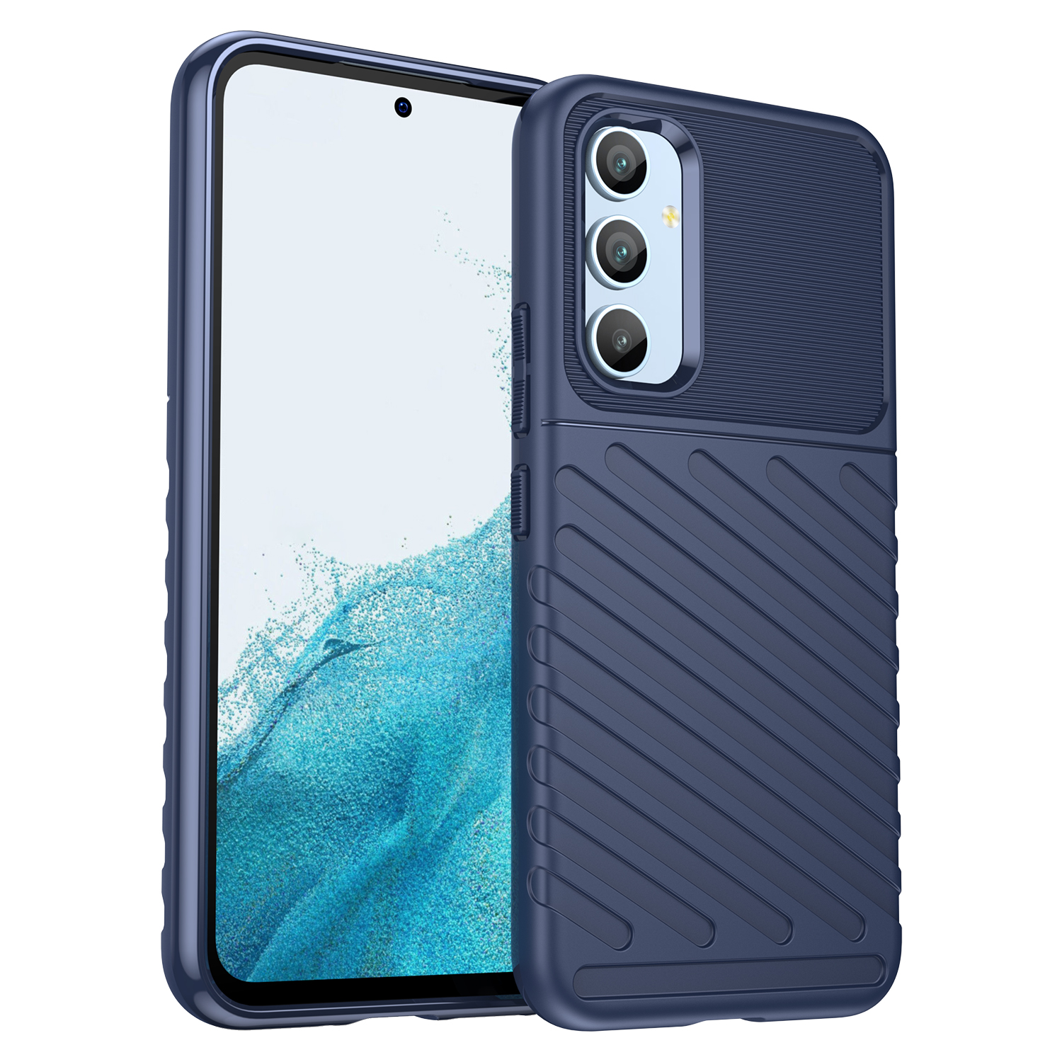 Thunder Case viedtālruņa apvalks Samsung Galaxy A54 5G silikona bruņu apvalks zils