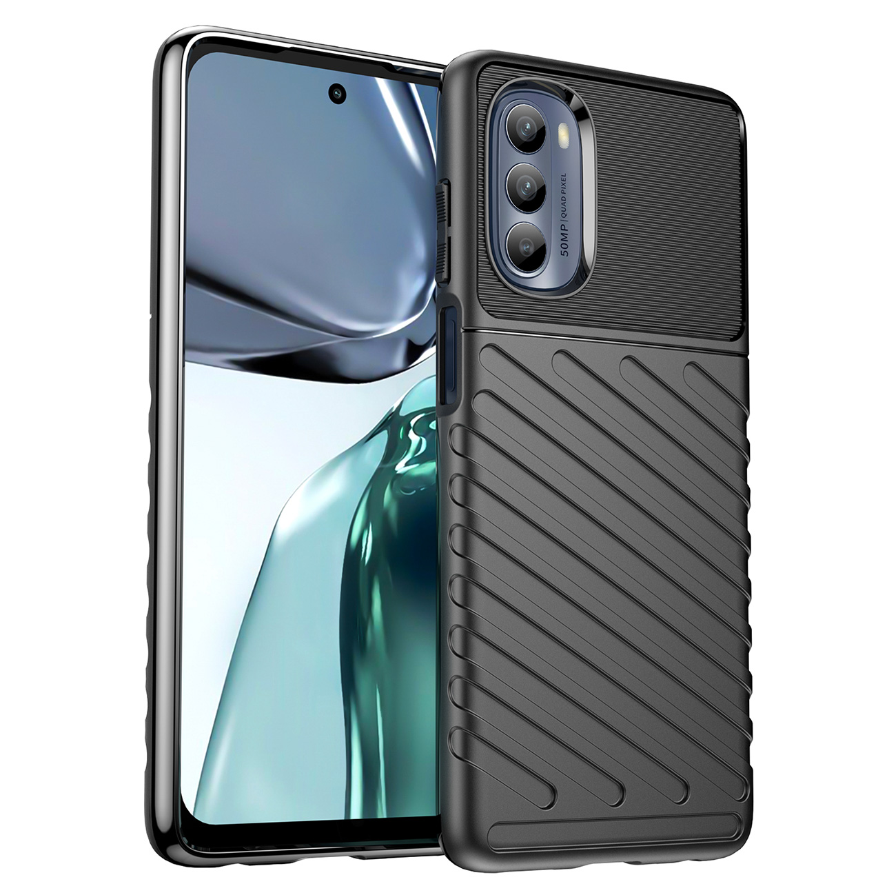 Thunder Case paredzēts Motorola Moto G62 5G silikona aizsargapvalks melns