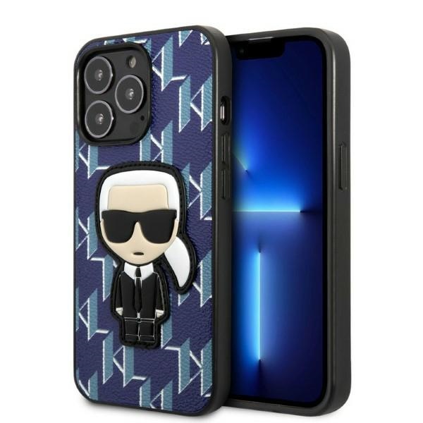 Karl Lagerfeld KLHCP13XPMNIKBL Viedtālruņa apvalks iPhone 13 Pro Max 6.7" - zils (m) Monogram Ikonik Patch