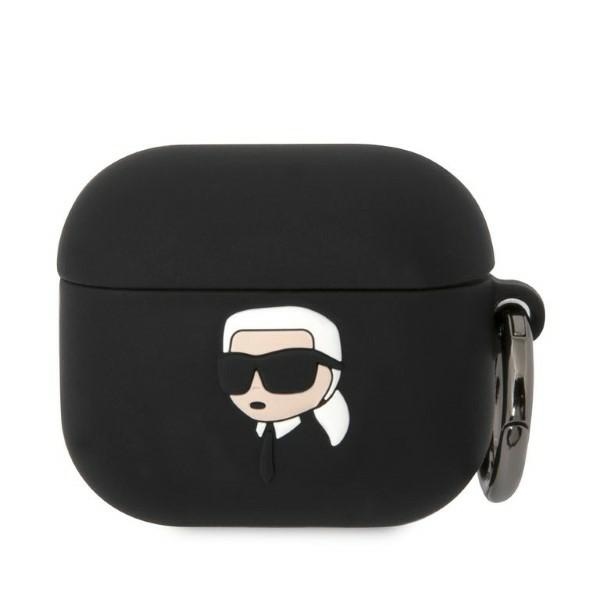 Karl Lagerfeld Silikona Karl Head 3D vāciņš AirPods 3 - melns