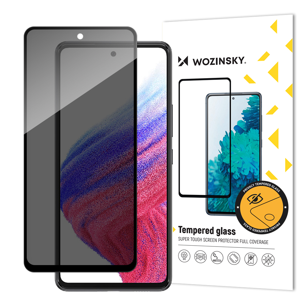 Wozinsky Privacy Glass rūdīts stikls Samsung Galaxy A53 5G ar Anti Spy privātuma filtru