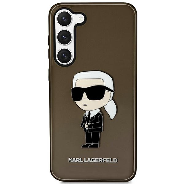 Karl Lagerfeld KLHCS23MHNIKTCK S23+ S916 melns cietais viedtālruņa apvalks Ikonik Karl Lagerfeld