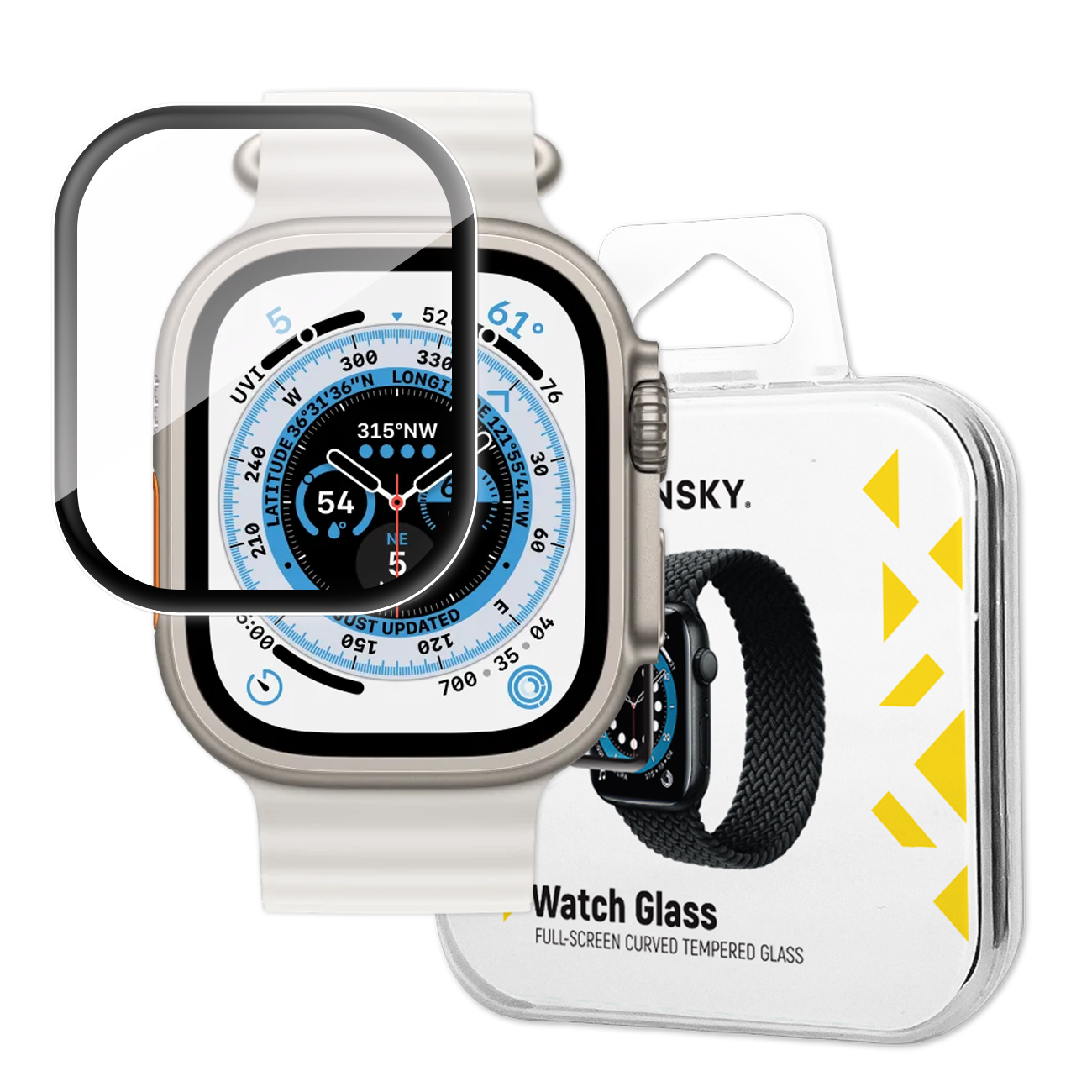 Wozinsky Full Glue Tempered Glass rūdītais stikls Apple Watch 49mm 9H pilnekrāna ar melnu rāmi