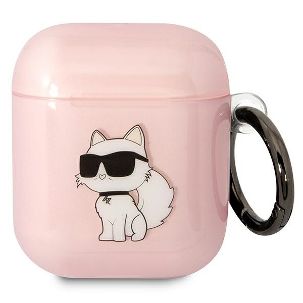 Karl Lagerfeld KLA2HNCHTCP Airpods 1/2 apvalks rozā/rozā Ikonik Choupette