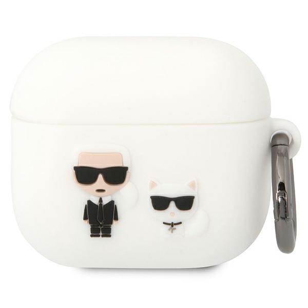 Karl Lagerfeld KLACA3SILKCW AirPods 3 apvalks balts/balts Silikona Karl & Choupette