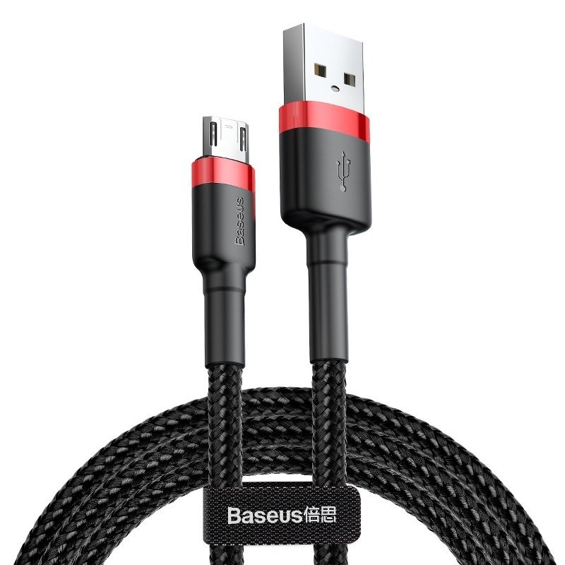 Baseus Cafule Micro USB kabelis 1.5A 2m (sarkans + melns)